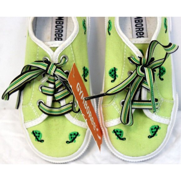 NEW 2006/05 Gymboree Prep Canvas Sneaker Shoes sz 12 Embroidered Turtles Green - Picture 3 of 10